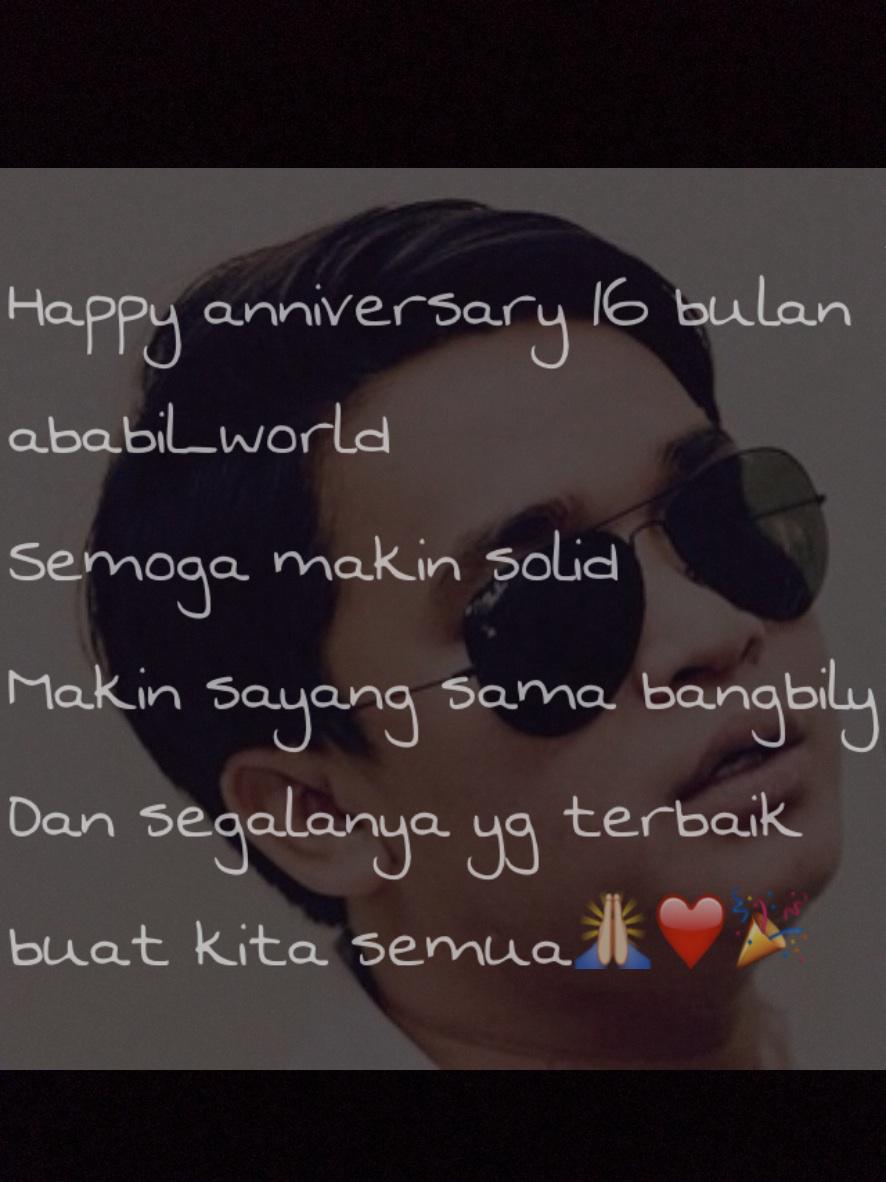ababil_world's tweet photo. Happy anniv16 bln Semoga makin solid Makin sayang sama @bangbily Dan segalanya yg terbaik buat kita semua🙏❤️🎉 http://t.co/8cbTwql60p