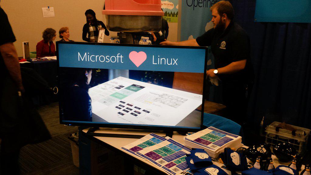 PugetSystems's tweet image. @Barnacules Seen at the MS booth at #linuxfestnw . What now Jerry, what now?!