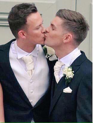 TeamAndyTaylor's tweet photo. Today my favourite UK actor married his soulmate &amp; best friend I wish the whole world could be like this❤️ #equality http://t.co/f5Dps4gbcS