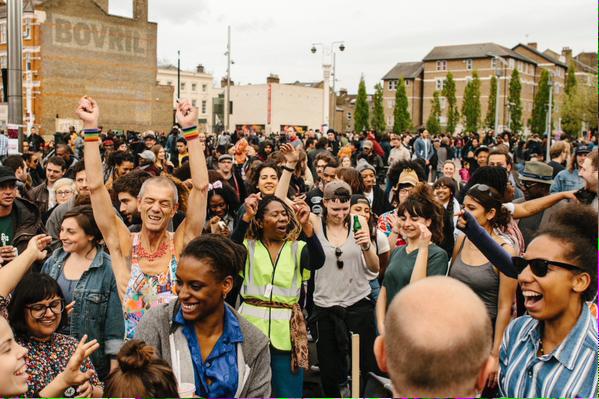 ReclaimBrixton's tweet image. Apparently, this the face of 'yuppies' in attendance at Windrush Square today according to @RoadFerndale ☺️