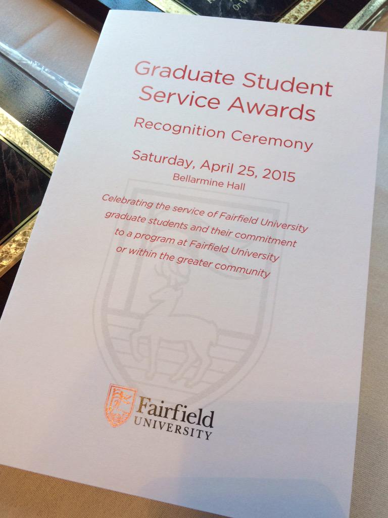 FfldGradLife's tweet image. Graduate Student Service Award Ceremony tonight! #congrats @FairfieldU
