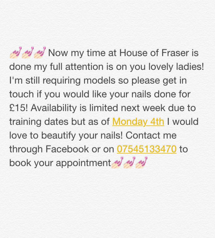 £15 get yourself booked in 🙋🏼💅🏻