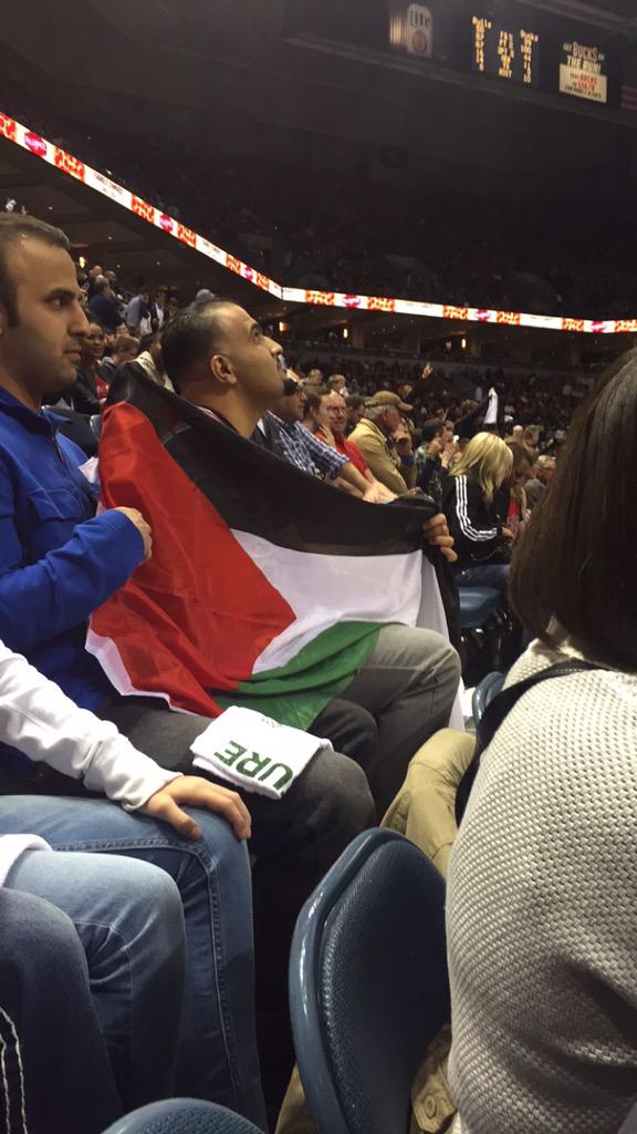 Thanks for representing! RT <a href="/mofattah23/">Mo Fattah</a>: My brother reppin the #Palestinian flag at the #Bulls game #NBAPlayoffs