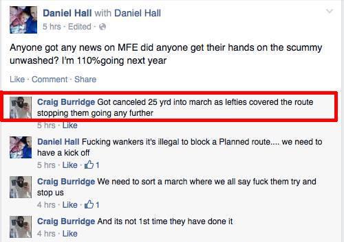 AntiFascistNetw's tweet photo. #Racists complaining about having a shite day yesterday in #Blackpool.
#OpposeMfE
#Antifascista http://t.co/ESy9TTTyEW