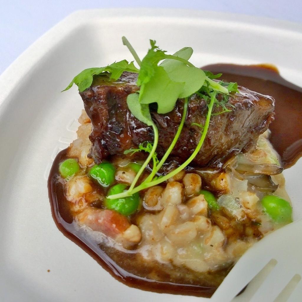 AnnetteHanami's tweet photo. Congrats to @OneMarket_Rest melt in the mouth beef cheeks with savory farro rocked @HALLWines #cabcookoff. http://t.co/YwnKnBK35C