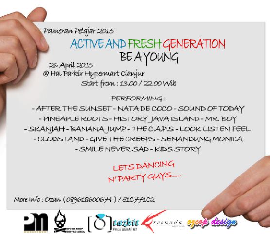 Today Cloudstand will live perfoarming in Pameran Pelajar 2015, located : park area Hypermat Cianjur.