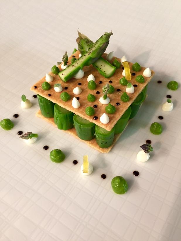 Millefeuille of Wye Valley Asparagus with Paddys Milestone. #castleterrace