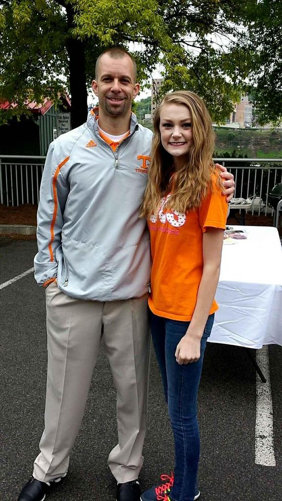 clwdaniel's tweet photo. @mariah_grace1 with @Vol_Sports Wide Receiver Coach @UTCoachZA at #volsfest before the #orangeandwhitegame http://t.co/Gsj3yhGpsp