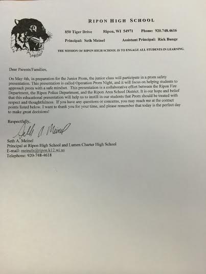 RiponPrincipal's tweet photo. Please review the information regarding the Operation Prom Night presentation, which will take place on May 4. http://t.co/zcziGWZqQx