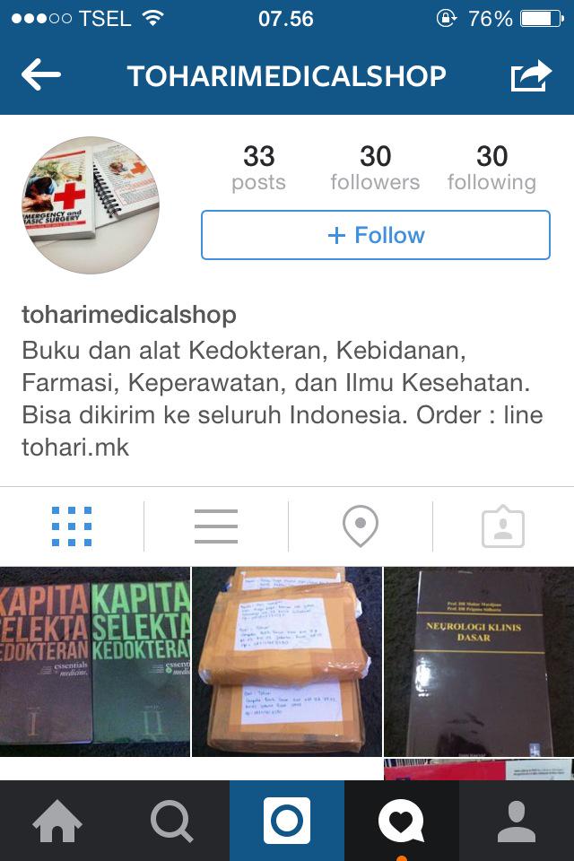 yuk follow instagram @toharimedicalshop cara mudah membeli buku dan alat kedokteran dan kesehatan cc : <a href="/Femoralis11/">FK UMJ 2011</a>
