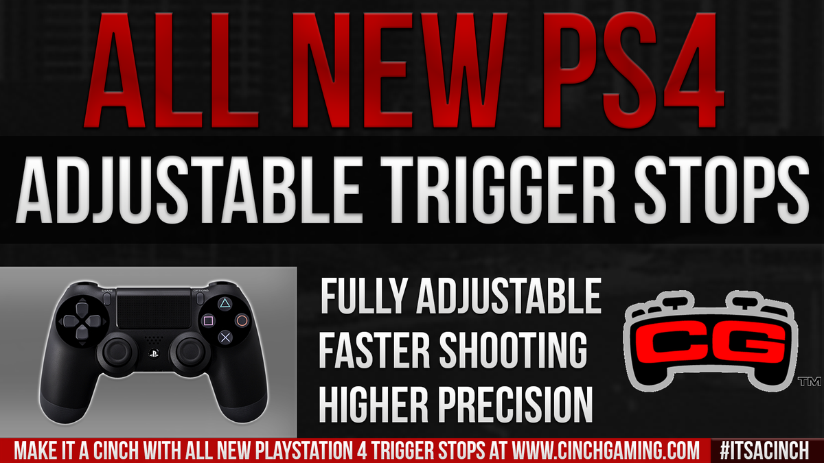 CinchGaming's tweet photo. Fully Adjustable PS4 Trigger Stops! 

Combo with #CinchGrip for the ultimate controller!

Add: http://t.co/55CuahnzTl http://t.co/RAtQsRcobv