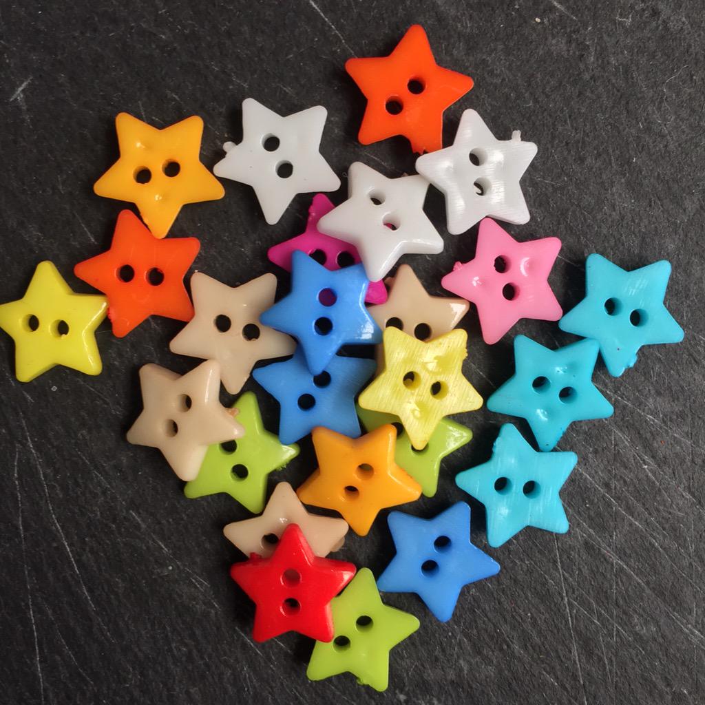 Ohmyfelt's tweet photo. Look at these fabulous bright star buttons. £1.35 for a pack of 25. http://t.co/h0sxLPTzTA
