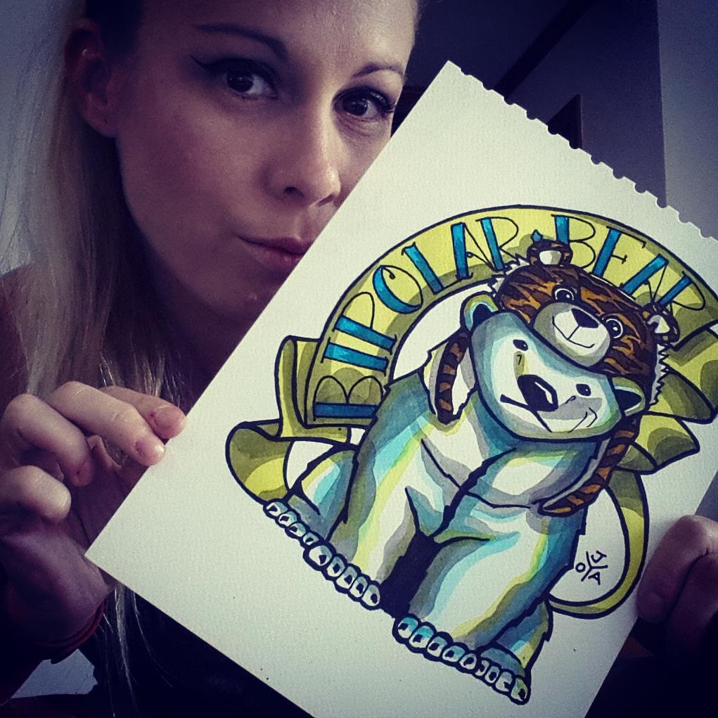 Joya_Butcher's tweet photo. Done and done..! Onto the next one now..! @DJMany #manywear #bipolarbear #DJMany #polarbear #artworks http://t.co/3BG3IpsE3e