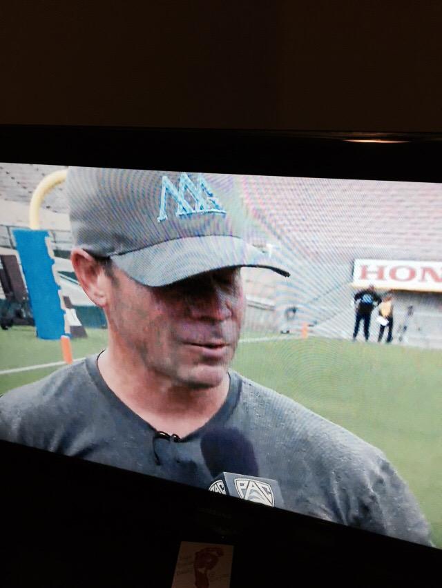 It is nice to see <a href="/UCLAJimMora/">Jim Mora</a> representing @WhosMatteGrey for #SpringShowcase