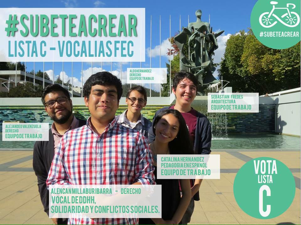 pmlfrrlp's tweet photo. Este 27 y 28 vota x la lista C en Cultura y DD.HH &amp; @SubeteACrear espacios inclusivos, participativos y transparentes http://t.co/Cw5HNIIFox