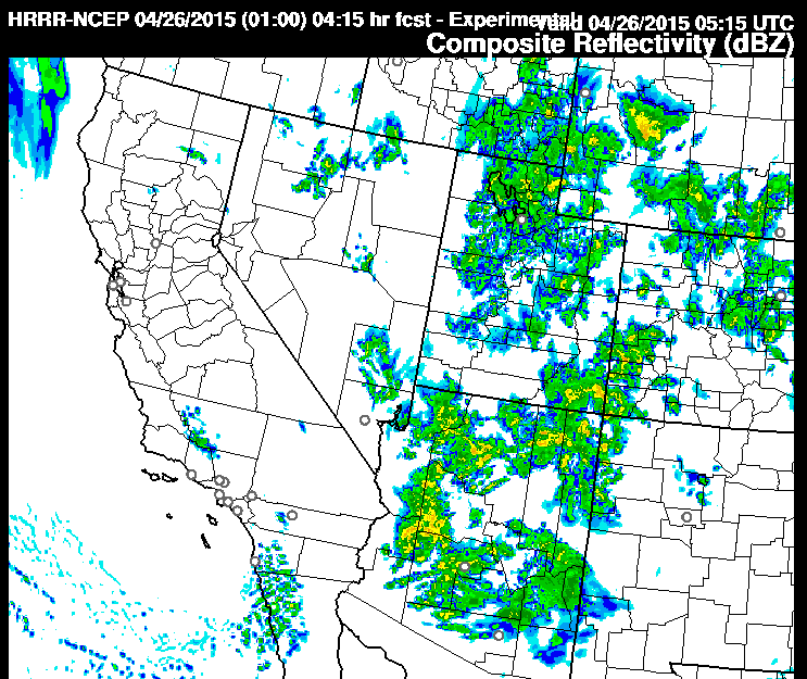 DeweyWx's tweet photo. Forecast model (HRRR) for 10pm MST. So far, a bit ahead of itself. We'll see. #GonRain #azwx http://t.co/PK0rsUIXHa