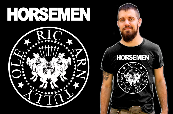 TopRopeTuesday's tweet photo. Today's shirt is 'Horsemen' and it's just $13.99! Get it today only right here: http://t.co/0UhnC4PCf9 http://t.co/ltv8TCxKQJ