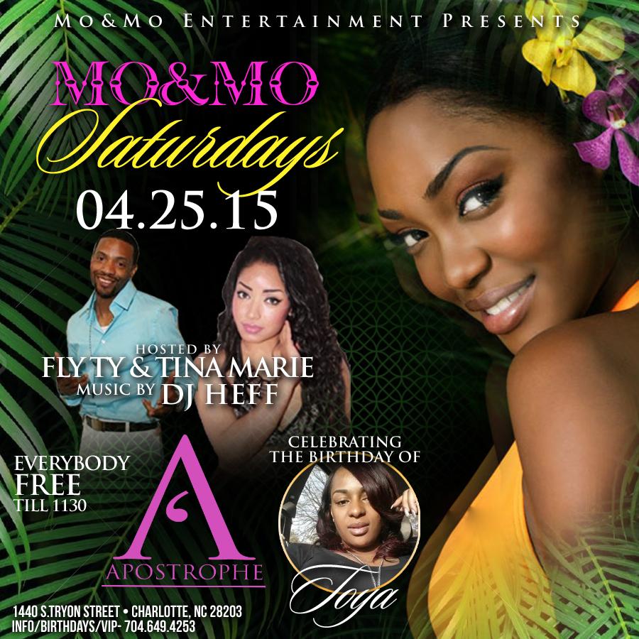 LadyPromoter's tweet image. MO&amp;amp;MO SATURDAYS TONIGHT AT @APOSTROPHE_QC HOSTED BY #FLYTY &amp;amp; THE LOVELY #TINAMARIE MUSIC BY #DJHEFF @TMOE704 FOR VIP!
