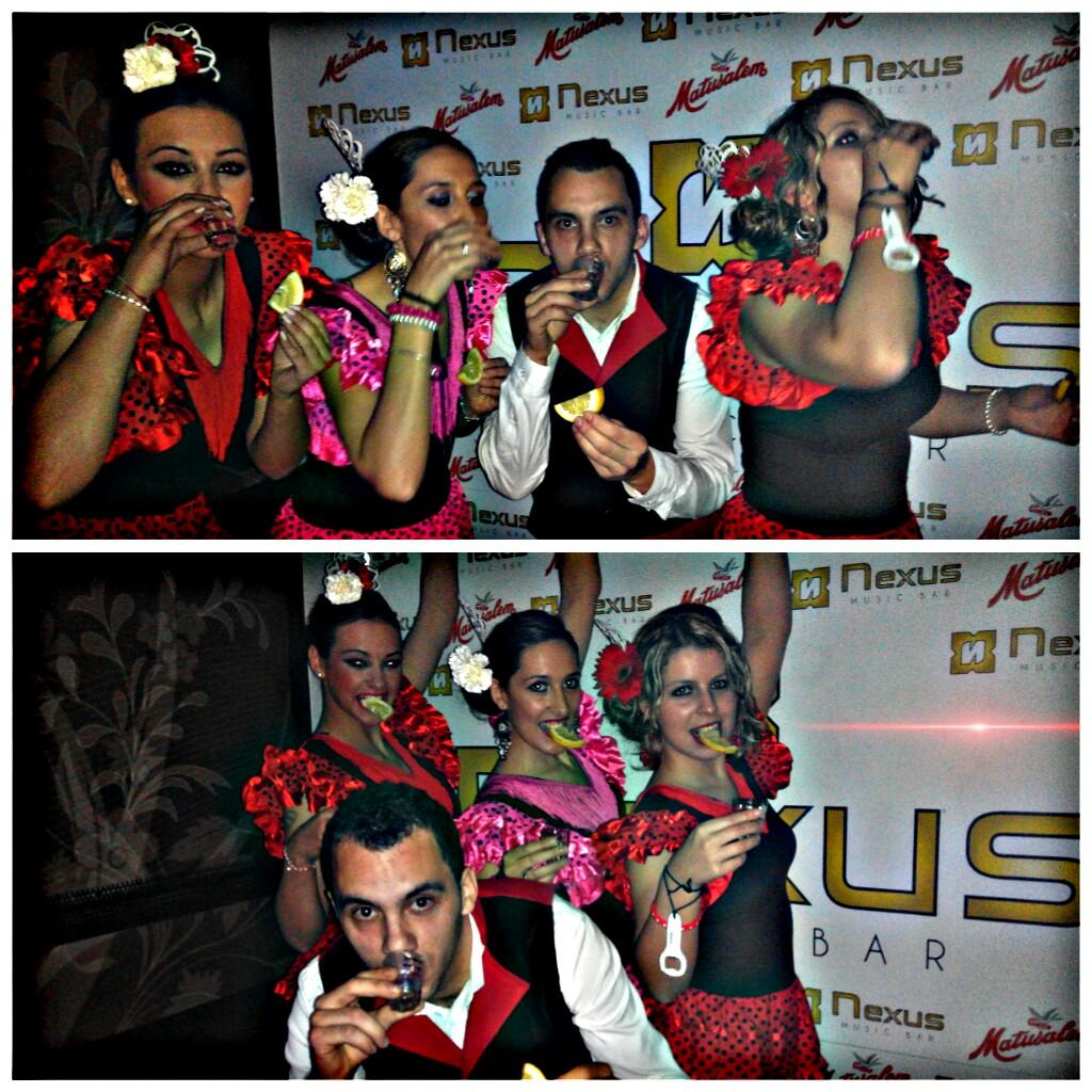 CousVanessa's tweet photo. Falta poco para el final por eso hoy en Nexus Melide, las sevillanas beben Jose Cuervo y no manzanilla #retocuervo http://t.co/RvIJ889lPY