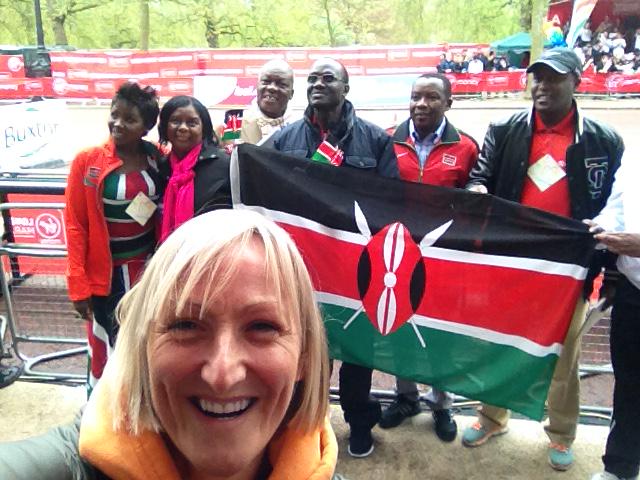 JaneHansom's tweet photo. Team Kenya having a great time at the finish line #fun #proud #freezing @londonmarathon #timexpredicts http://t.co/PQxejR9fMv