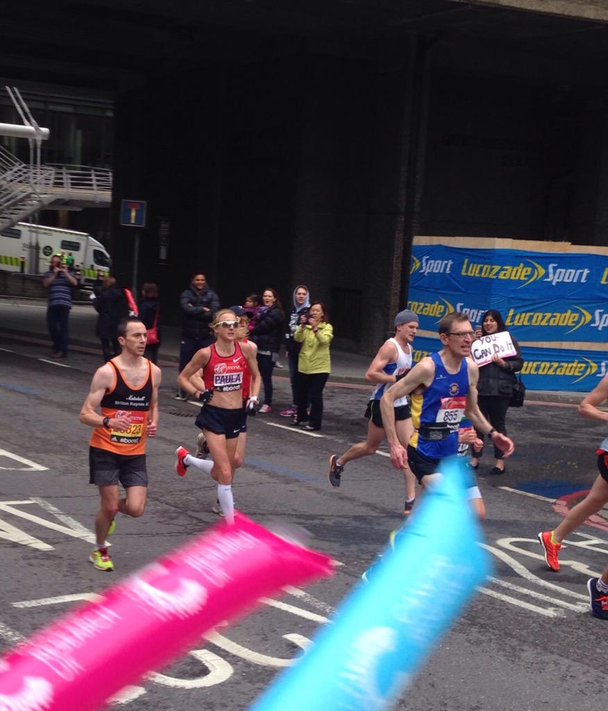 The legend that is <a href="/paulajradcliffe/">Paula Radcliffe</a> looking strong on the #LondonMararthon course. #WeWillUnite