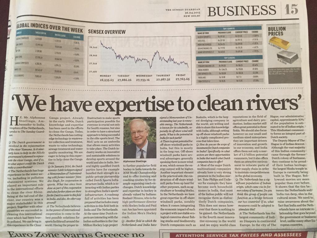 In the #SundayGuardian: managing water is in the Dutch DNA.