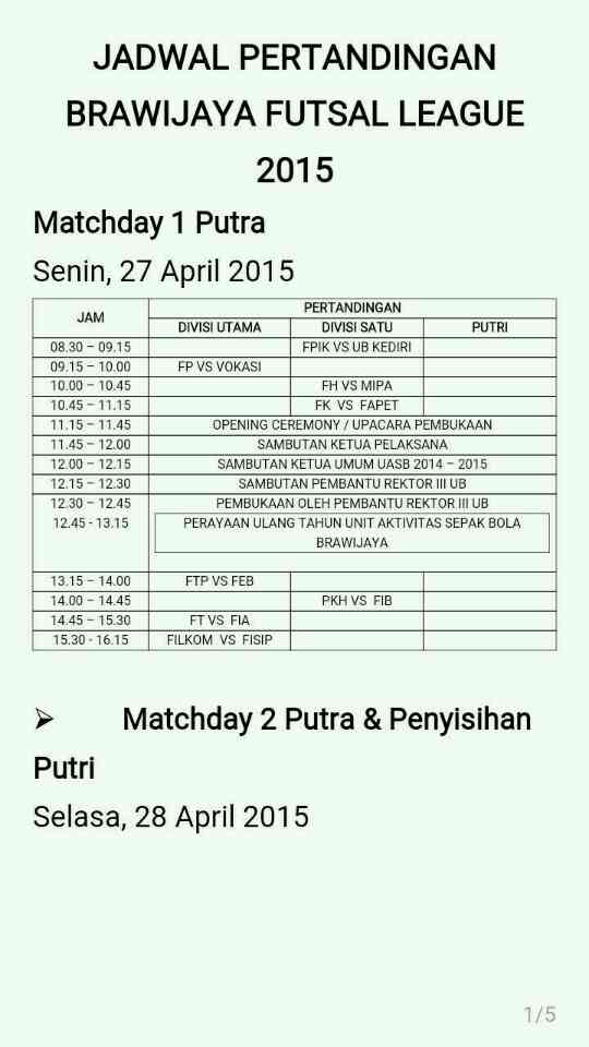 bemvokasiub's tweet photo. Ayo dukungTim Futsal Vokasi di acara BFL
Ini dia jadwal nya..:) http://t.co/7XJB8IMx49