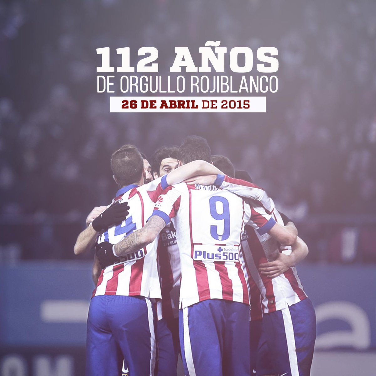 Atleti's tweet photo. Hoy cumplimos 112 años. 
¡Gracias a los que cada día decís orgullosos que sois del Atlético de Madrid! #AúpaAtleti http://t.co/OJ1kDYwuHz