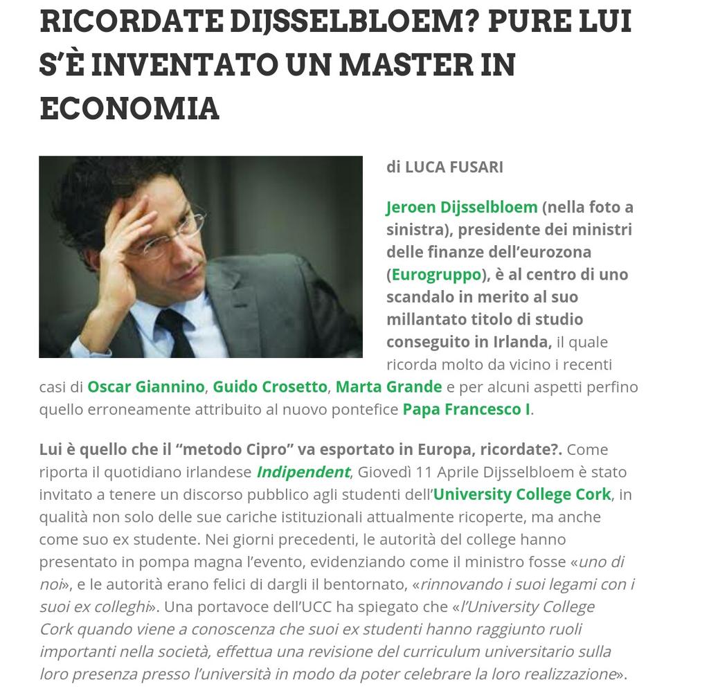 _leveller's tweet image. E così il problema sarebbe #Varoufakis... Certo se le cri­ti­che provengono da #Dijs­sel­bloem ilmanifesto.info/il-capro-espia…