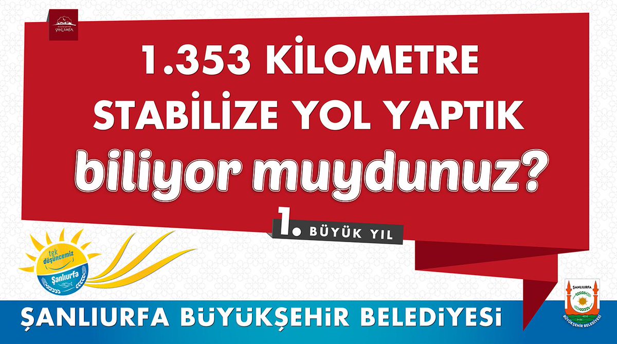 sanliurfabld's tweet photo. 1353 Km Stabilize Yol Yaptık. Biliyor muydunuz?
Büyükşehir çalışıyor, #Şanlıurfa gelişiyor  @yurday63 http://t.co/Ke0xe30W1q