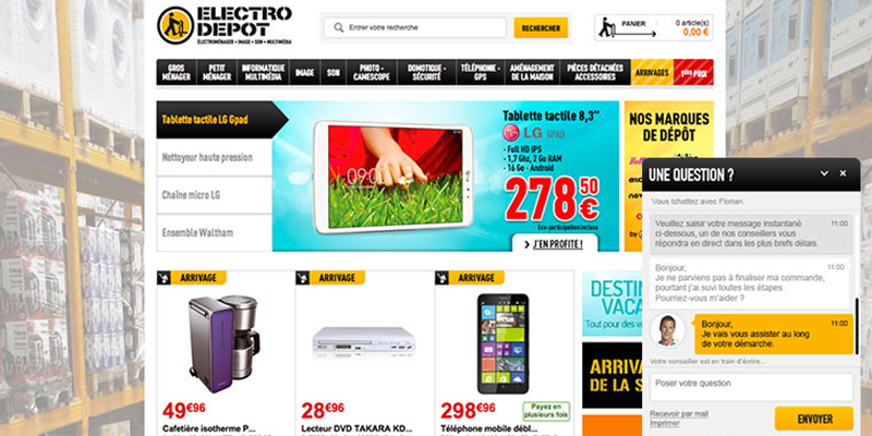 iadvize's tweet image. [Success Story] +100€ panier moyen pour les visiteurs assistés par chat ! bit.ly/1JwB9Zq #electromenager