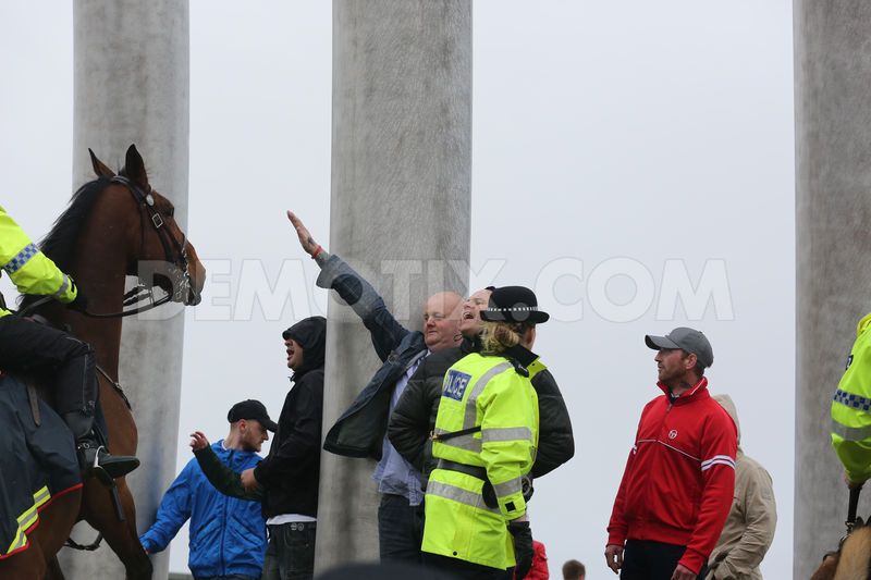 AntiFascistNetw's tweet photo. #NeoNazis National Action, plus a good old fashioned sieg heil at the "family friendly, not racist" MfE yesterday. http://t.co/0oI9eRDhqG