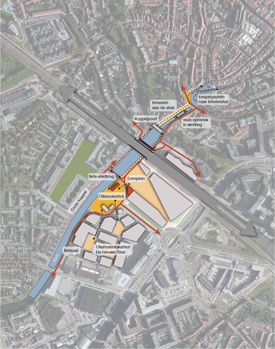 Mooi nieuwe plan voor 033, Terrassen direct aan de Eemhaven, Terrassen aan de enige werkende schepensluis van 033.