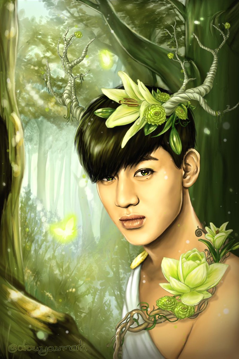 drawy_art's tweet photo. [Fanart] Dryad BamBam #got7 #bambam #drawys #colorstudy #green http://t.co/Fwi1u5pNGI