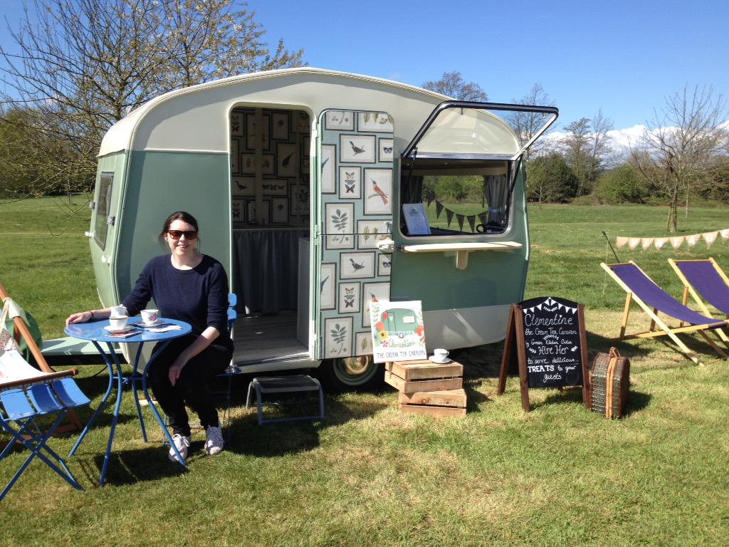 <a href="/CreamTeaCaravan/">Clementine</a> is here! Come along for some fab cream tea ideas! #tipiwedding #samitipishowcase #vintagecaravan