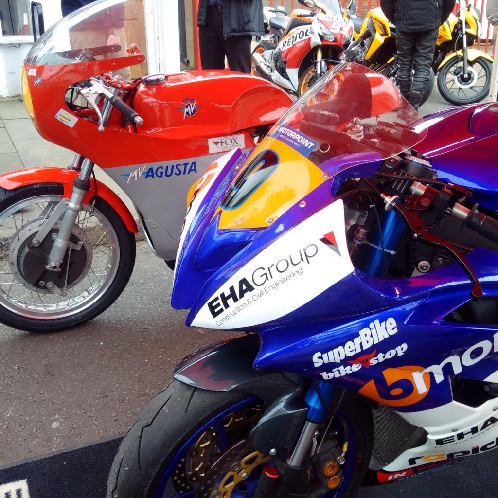 eharacing's tweet photo. All set up @BikeStopUK make sure you call in to see what's on show!! http://t.co/WXn1BZjpww