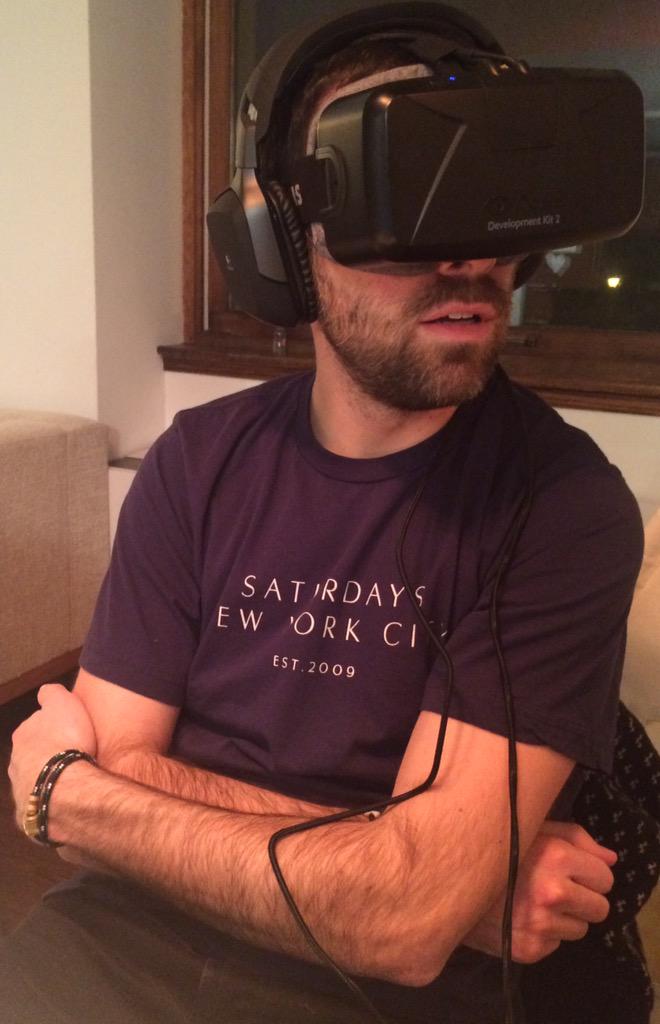 DoctorVirtualis's tweet photo. . @Pollack80 of @nbc stops in to demo the #DoctorVirtualis #NeuronSafari using @oculus Rift DK2.
#VR #VirtualReality http://t.co/PMkj0VDIGr