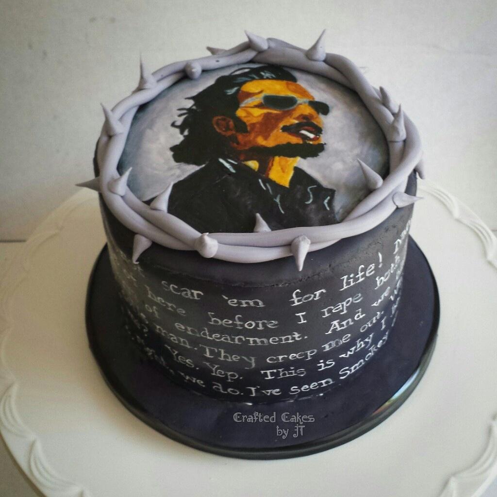 For all those Sons of Anarchy fans here's a hand painted Tig cake #SOA #SonsOfAnarchy #cake