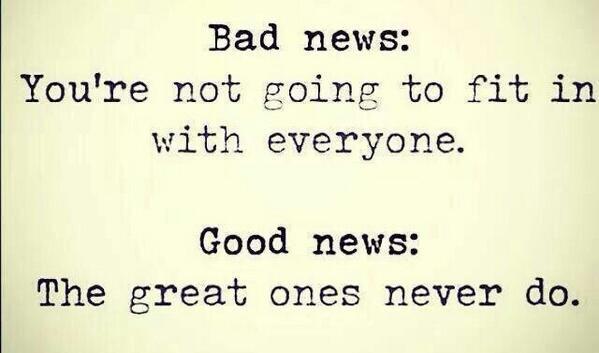 joycegiraud's tweet photo. #DontTryToFitIn #BeYou http://t.co/3xadyzLLNc