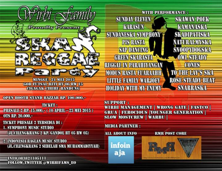 besok | ska reggae party |
<a href="/Sunday11_BDG/">Sunday11 Official</a> @Karasun_sunda
<a href="/PISRASTA_ID/">PIS Rasta</a> <a href="/SundaneSka_ID/">SUNDANESKA SYMPHONY</a>
<a href="/SAPDancing_ID/">Falair Ewarr</a> etc!