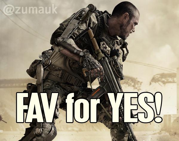 ZumaUK's tweet photo. EXO POLL - Would you want Exo Suits back in #BlackOps3?

FAV for YES ✅ 
RT for NO ✅

#CoDBattles #BlackOps3Reveal http://t.co/yhh31NjYji