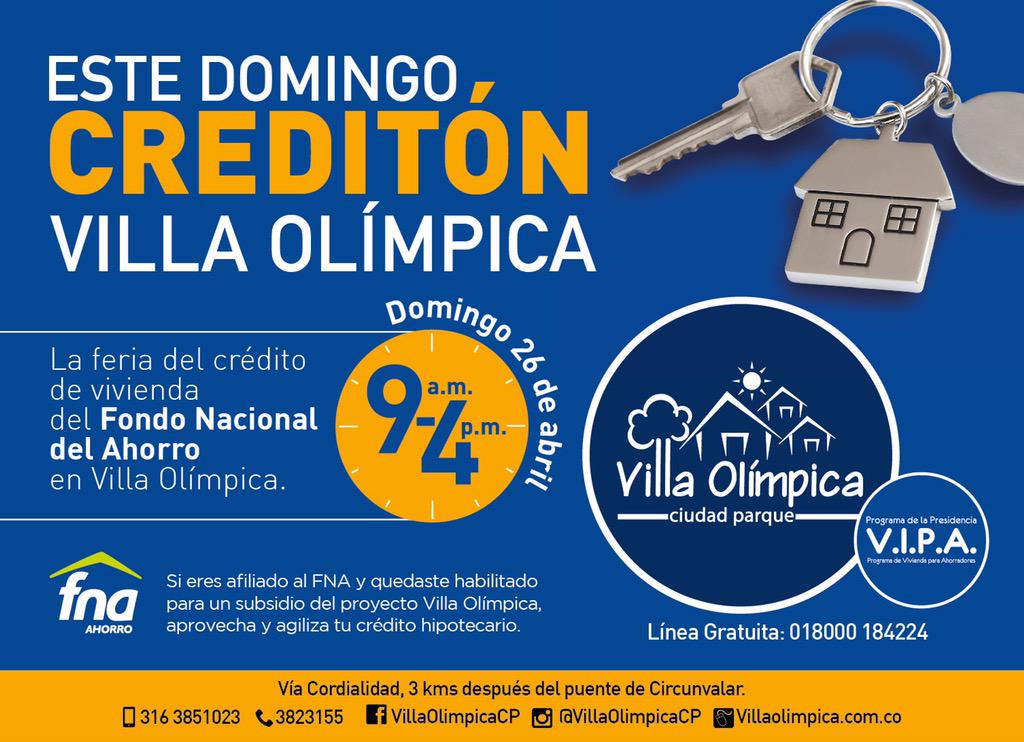 #Hoy Esperamos a todos los interesados en adquirir casa propia en Villa Olímpica. <a href="/EmisorAtlantico/">Emisora Atlantico</a> <a href="/jorgecura1070/">Jorge Cura Amar</a>