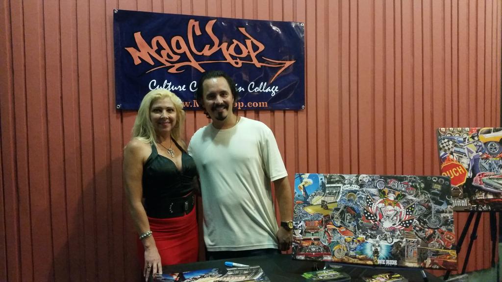 MAGCHOP's tweet photo. At the NOBE Art Gallery Art &amp;  Car Show for Joe DiMaggio Children's Hospital. With the beautiful @BrookeTrace http://t.co/HERttMRcyo