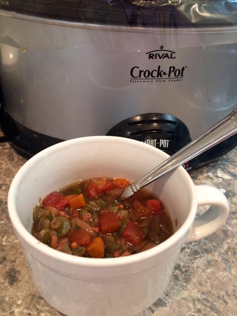 Unusually chilly spring = crock pot soups. Secret ingredients are parsnips &amp; marjoram. #nutrition #fuel