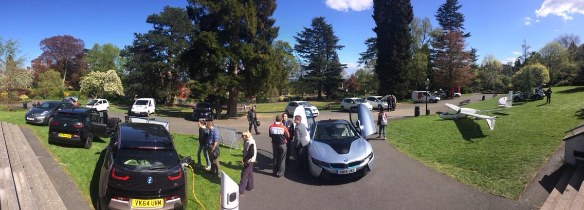 Good selection of electric vehicles in Priory Park, Great #Malvern today #innovation #automobiles #environment