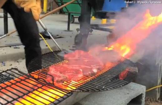 weathernetwork's tweet photo. Lava-grilled steak. One of five uses for this scientist's lava machine: http://t.co/uVuPXild6Y http://t.co/2Yk1D1ti7W