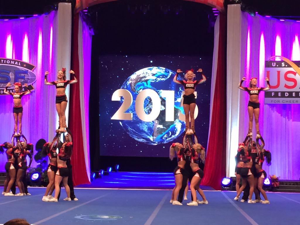 JustinCarrier's tweet photo. Way to HIT it... AGAIN! Good job @CheerCityUnited Titans! #teamNCA http://t.co/bp6af9Sy08