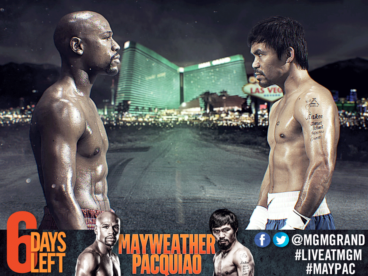 MGMGrand's tweet photo. We're only 6 days away from history being made. No biggie. @SHOsports @HBOboxing #MayPac #LIVEatMGM http://t.co/2yiyvN9A6f