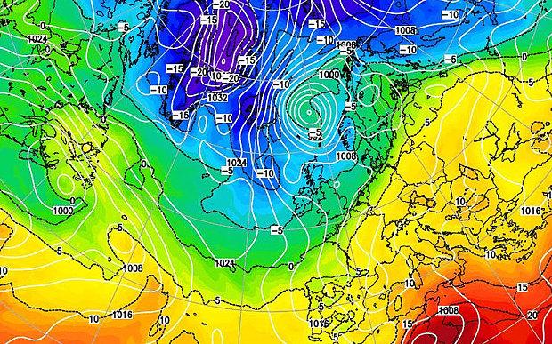 Telegraph's tweet photo. 'Polar plume' set to blow in from the North Pole http://t.co/Fa8jNZOT3G http://t.co/2LmfuKlH6k