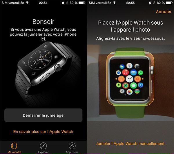 ApplWatchFR's tweet photo. #AppleWatch : Voici comment ce présente le début du jumelage entre vitre iPhone et votre Apple Watch. http://t.co/rExzc5eCz8